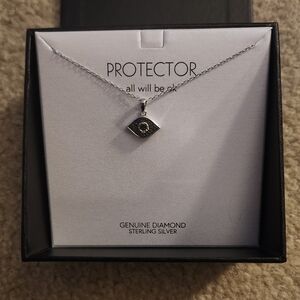 Bnwt sterling silver 925 and diamond evil eye necklace 18inch